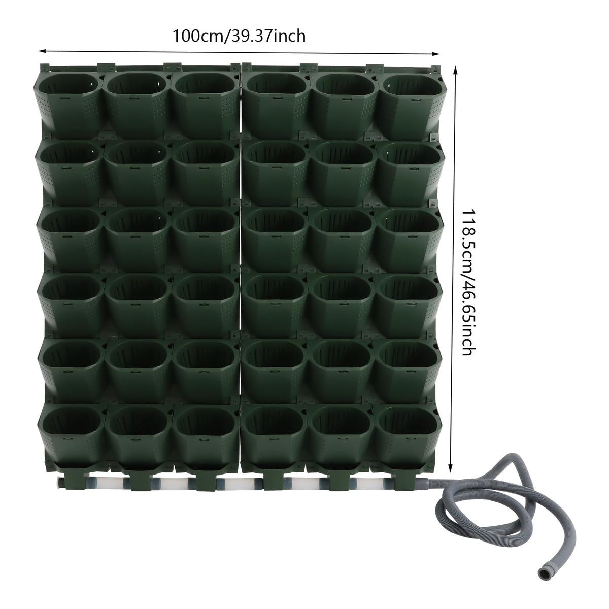 GDAE10 Self Watering Planter Wall Mounted, 36 Pockets Automatic Drip Irrigation System with Timer,Vertical Garden Flower Pot for Balcony,Garden,Home,9.84ft Hose
