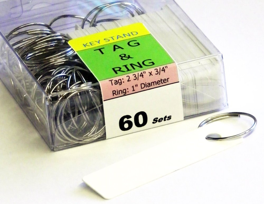 Stand Company Key Rack, Key Holder # 55MWN, Extra Space 55 Bolted Metal Hooks with Customize Nameplate, (60 Sets of Tag & Ring Included) - Made in USA