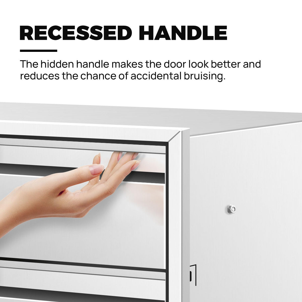POPMOON 304 Stainless Steel Outdoor Kitchen Drawer Combo-28''W x 22''H x 19.5''D, Triple Storage Drawers & Access Door, Brushed Finish for BBQ Island