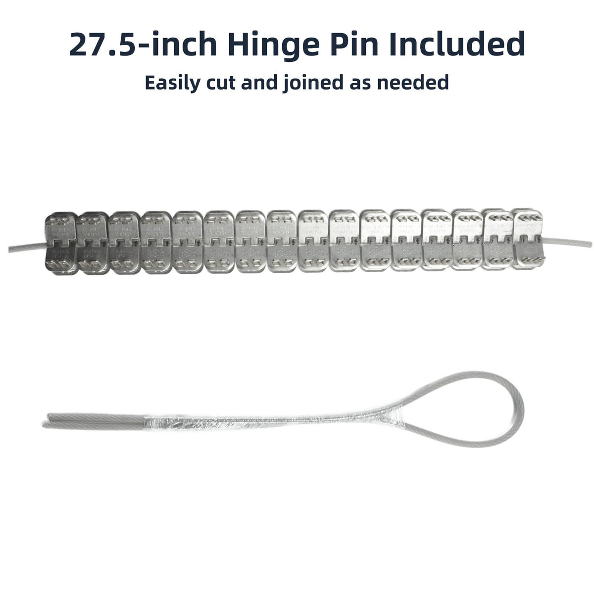 48'' Stainless Steel Conveyor Belt Fasteners Clips with 27.5'' Hinge Pin - for Industrial Conveyor Belt Staple Lacing, Suitable for Belt Thickness of 5-6mm - Split into 3 Equal Sections