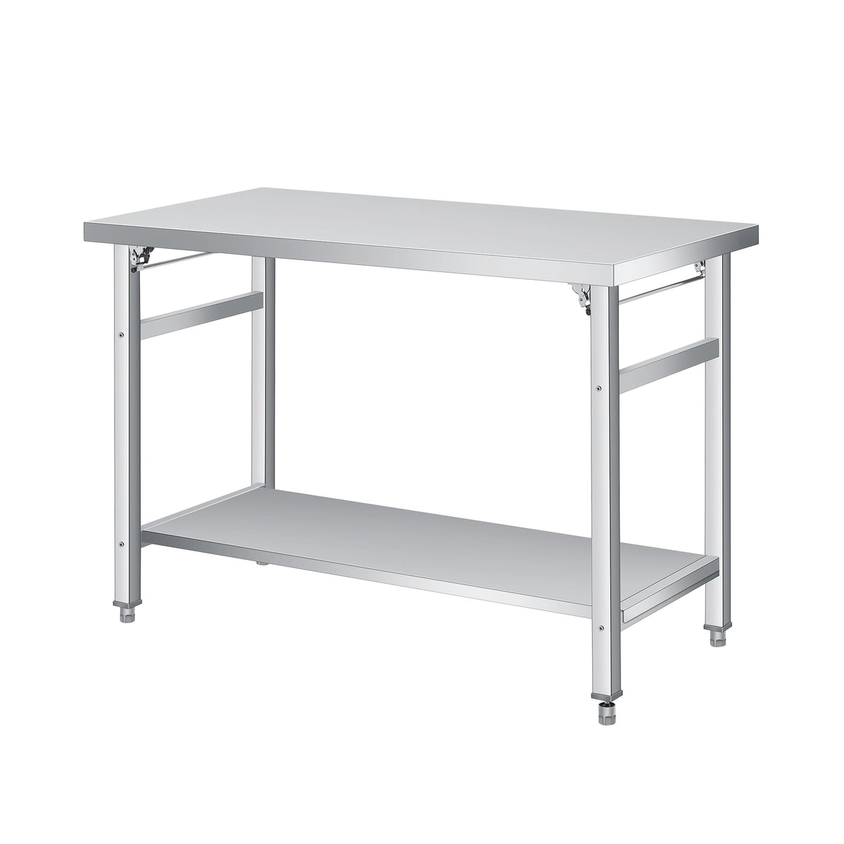 GAOMON 48" Folding Stainless Steel Table, 920 LBS Commercial Worktable Workstation with Undershelf for Prep & Work, NSF Stainless Steel Kitchen Island for Home Kitchen Restaurant Garage Warehouse