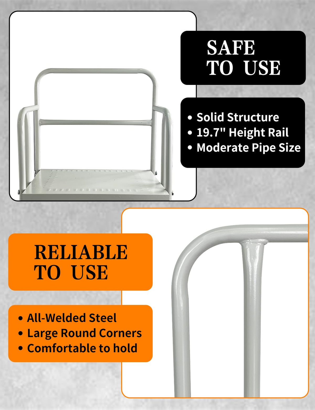 4 Steps Ladder with Wheels, Industrial & Warehouse Step Ladder, Rolling Steps Ladder with Vinyl Stair Edge Protector, 23.6IN Wide, 39.4IN top Step Height, 445LBs Capacity.