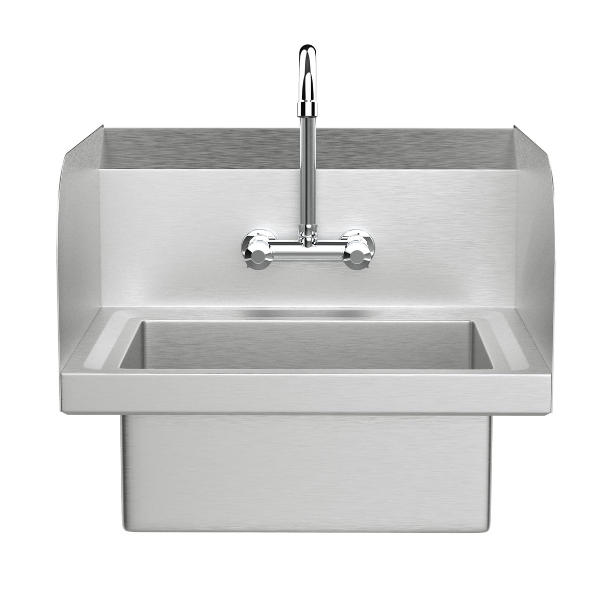 Bonnlo Upgraded Commercial Hand Wash Stainless Steel Prep/Bar Sink with Side Splash Guard - Wall Mount Utility Sink Hand Washing Basin with Faucet for Commercial Restaurant RV Kitchen