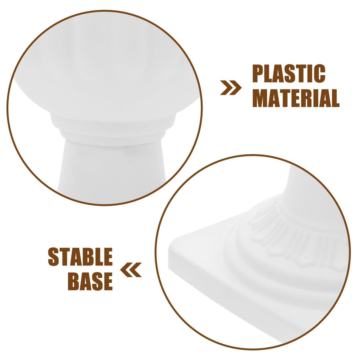 Abaodam 2pcs Urn Planter Flowerpot Flower Stand for Wedding Flower Pots Indoor Front Door Decorations Pots for Plants Tall Planter Outdoor Vase White, 6.7X5.5X5.5in