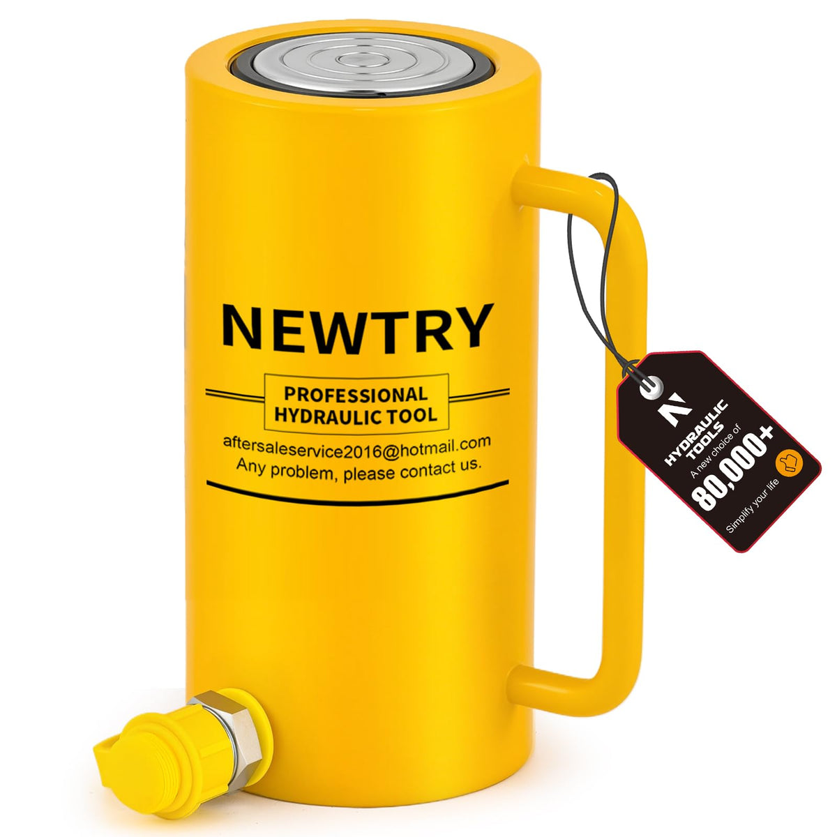 NEWTRY 30 ton Hydraulic Jack Cylinder Long Ram 6” Stroke Portable Hydraulic Industrial Lifting Porta Power Retract Automatically