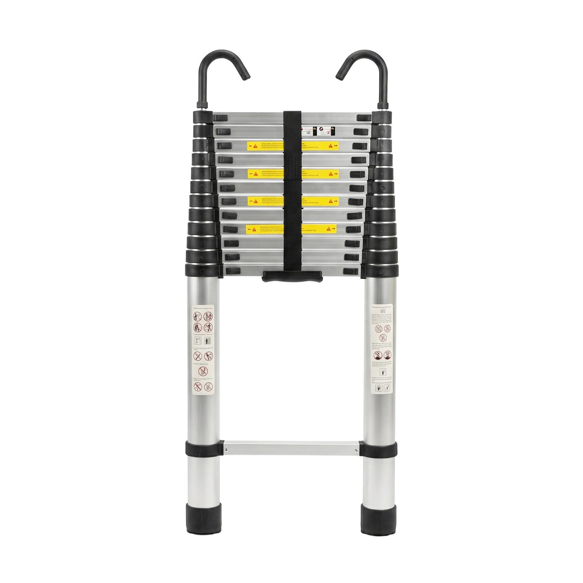 IKAYVOTO Telescoping Ladder 16.5 FT | Aluminum Lightweight Extension Ladder with Stable Hooks | Heavy Duty 330lbs Max Capacity Multi-Purpose Telescopic Collapsible Ladder for Home, RV or Outdoor Work