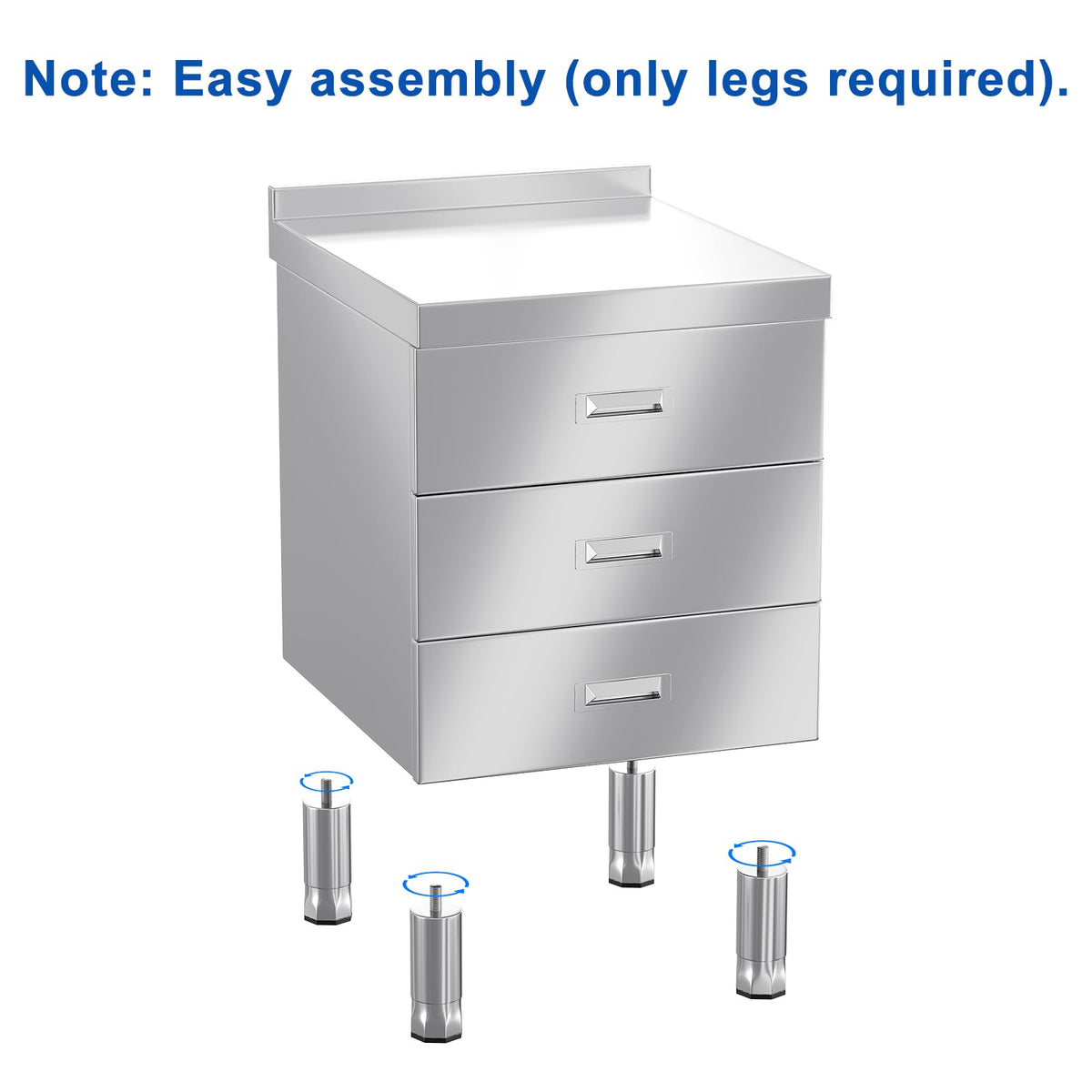 ZZV Stainless Steel Kitchen Cabinet Outdoor Kitchen Drawers with Handles Triple Access BBQ Drawers for Outdoor Garage Warehouse Restaurant, No Assembly Required, 21.66 x 19.68 x 35.43 in