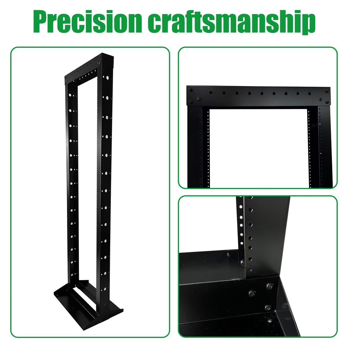 2 Post 38U Open Frame Server Rack 2-Post Server Rack Network Rack,Comes with 2 Center Trays,for 19 Inch Equipment, Networking Data & IT Devices,1280lbs Weight Capacity Rack(2P-LD-38)