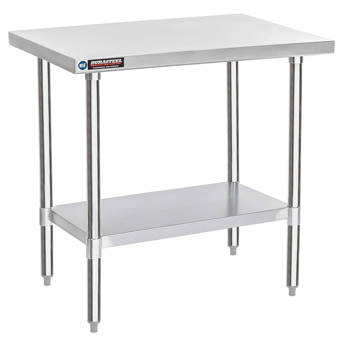 DuraSteel 24x36 Stainless Steel Work Table - NSF Commercial Prep Metal Table - Outdoor Pizza Oven Stand w/Under Shelf - Kitchen Island Laundry Utility Garage Microwave Stand Large Rolling Storage Cart
