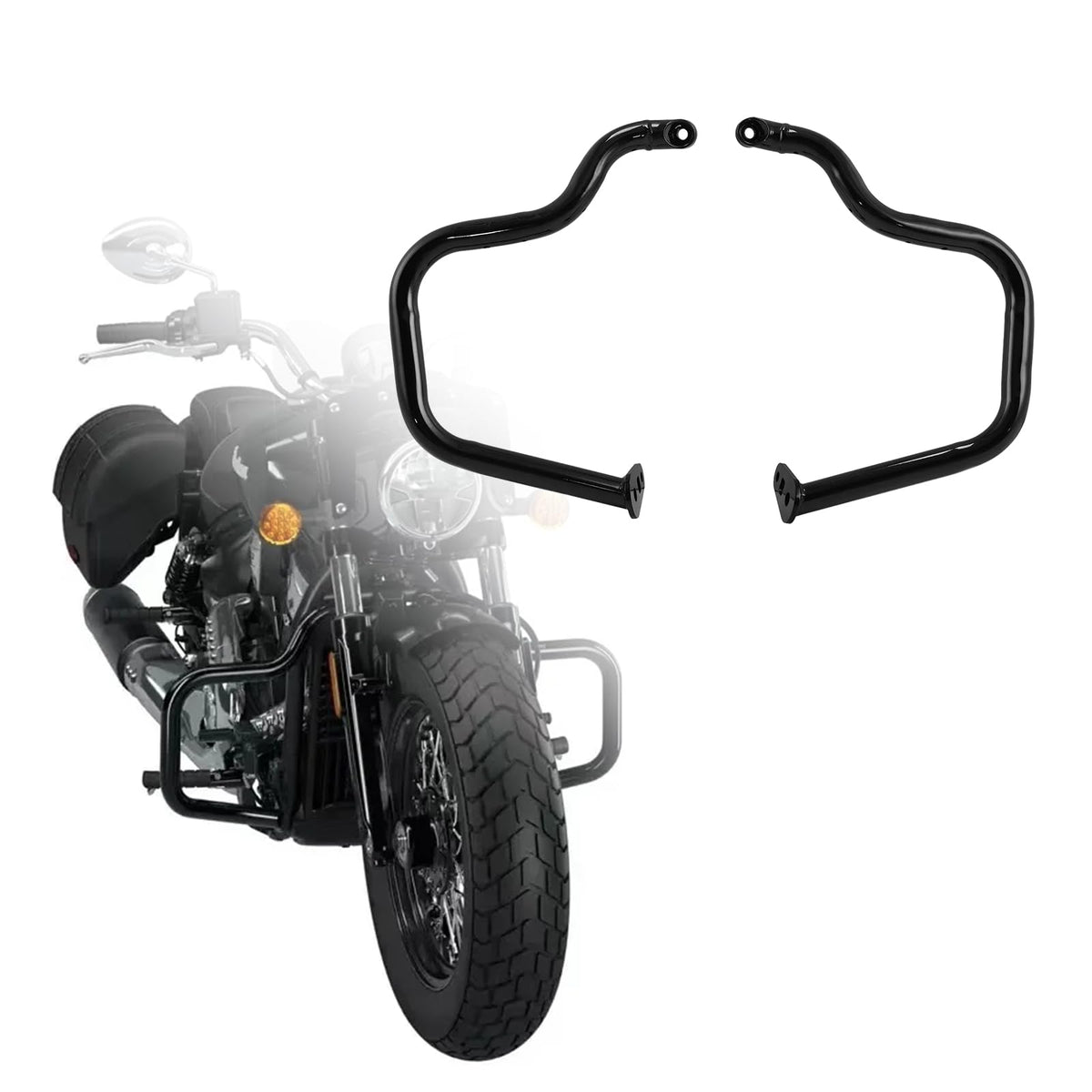 TiCoast Motorcycle Black Engine Guard Rear Highway Crash Bar for Indian Scout Bobber Classic Limited Scout Classic Limited 2025
