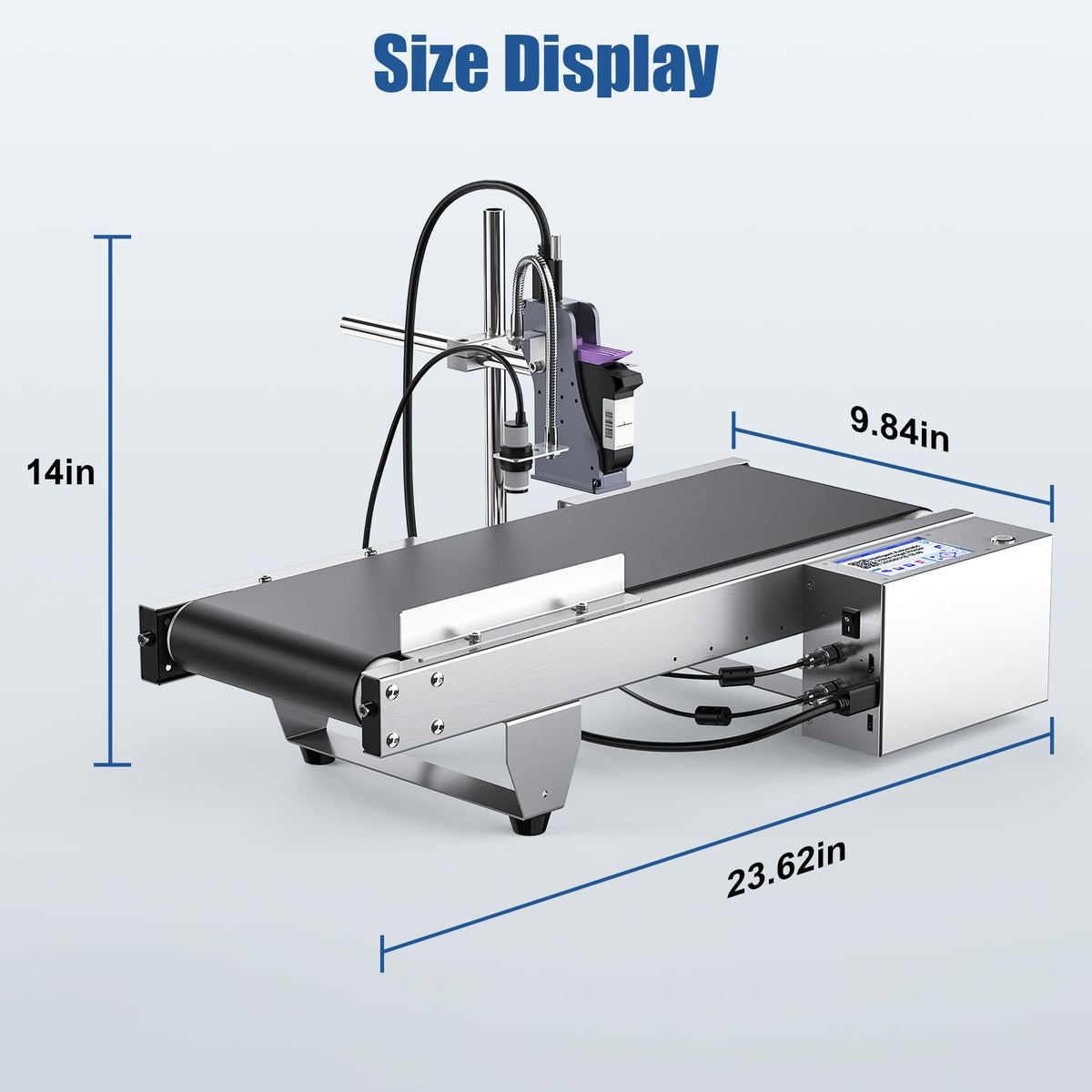WELCZEK JS350 Automatic Inkjet Coding Machine with Mini Conveyor Belt | 2-12.7mm Industrial Online Inkjet Printer for Expiry Dates, Batch Numbers, Barcodes, QR Codes, Logos & Labels etc.