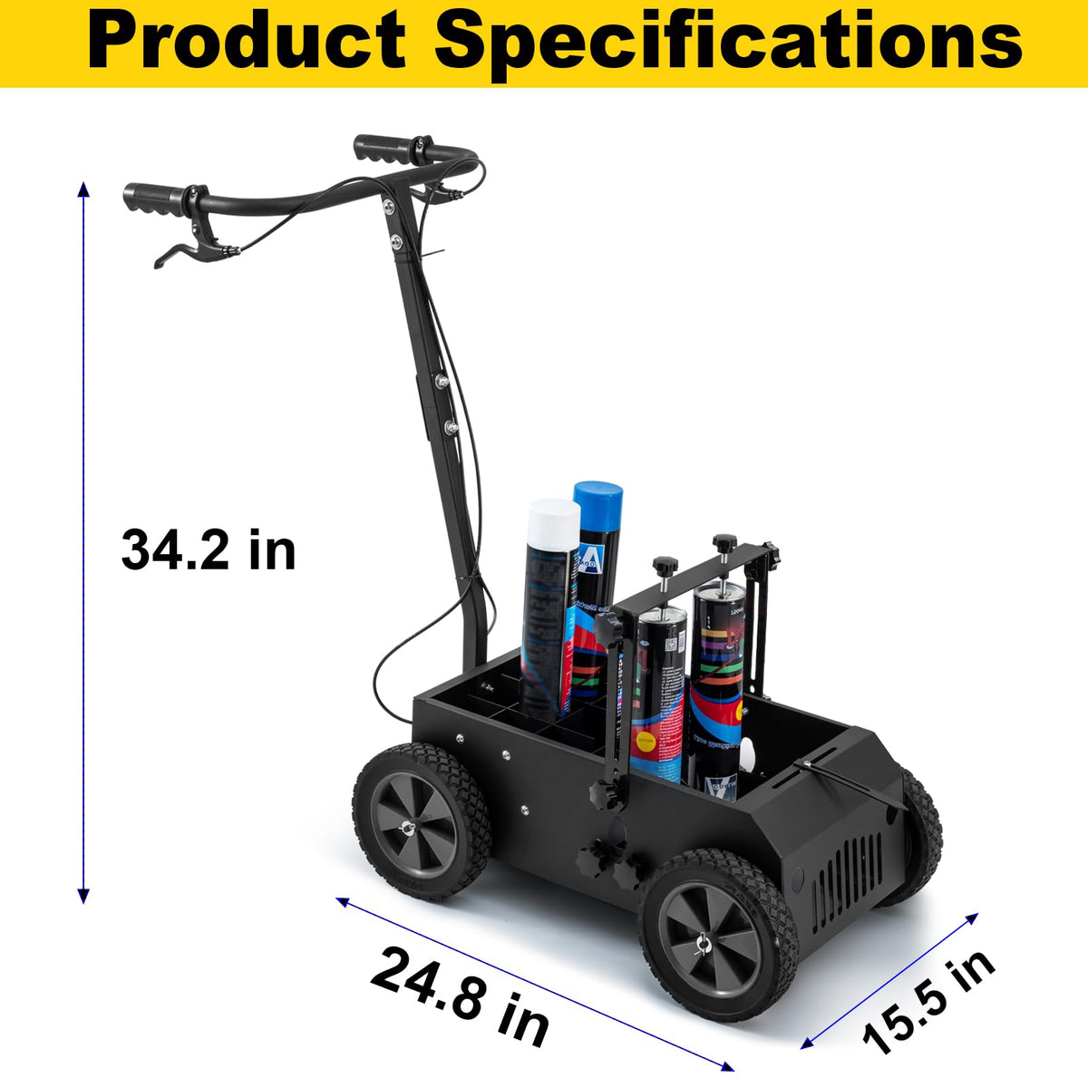 CXRCY Upgraded Double Line/Single Line Striping Line Marking Machine, Adjustable Height(5.1" to 11.6") and Width Parking Lot Striping Machine-Black
