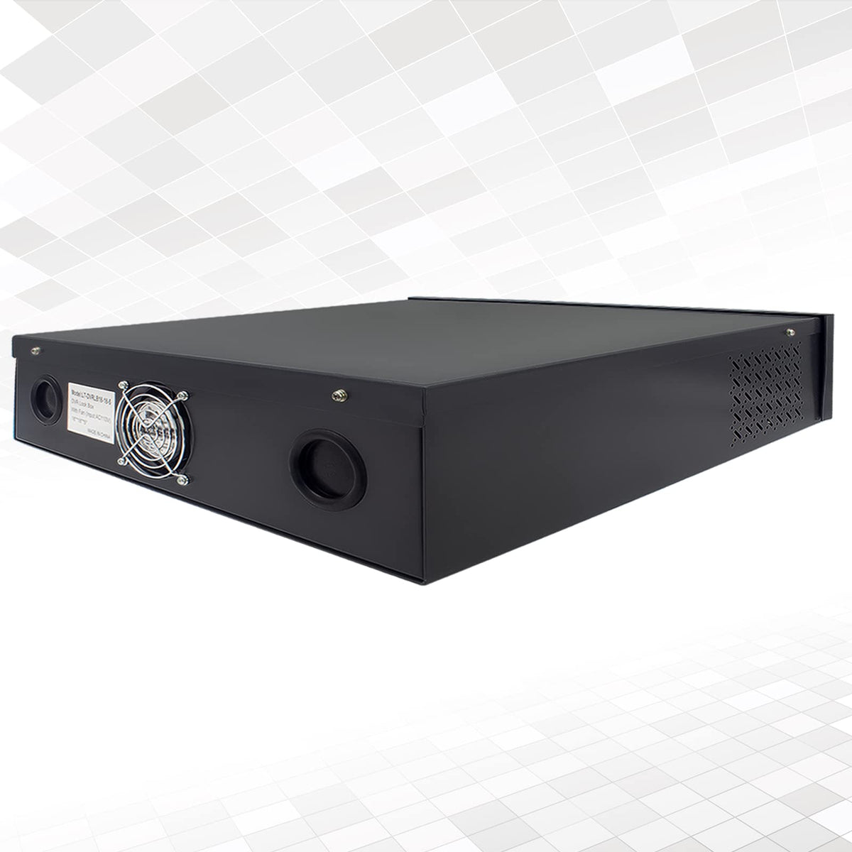 Heavy Duty 16-Gauge Steel DVR/NVR Lock Box with AC Fan – Secure Wall or Floor Mount Enclosure (18 x 18 x 5 in) – Includes Lock for Enhanced Security