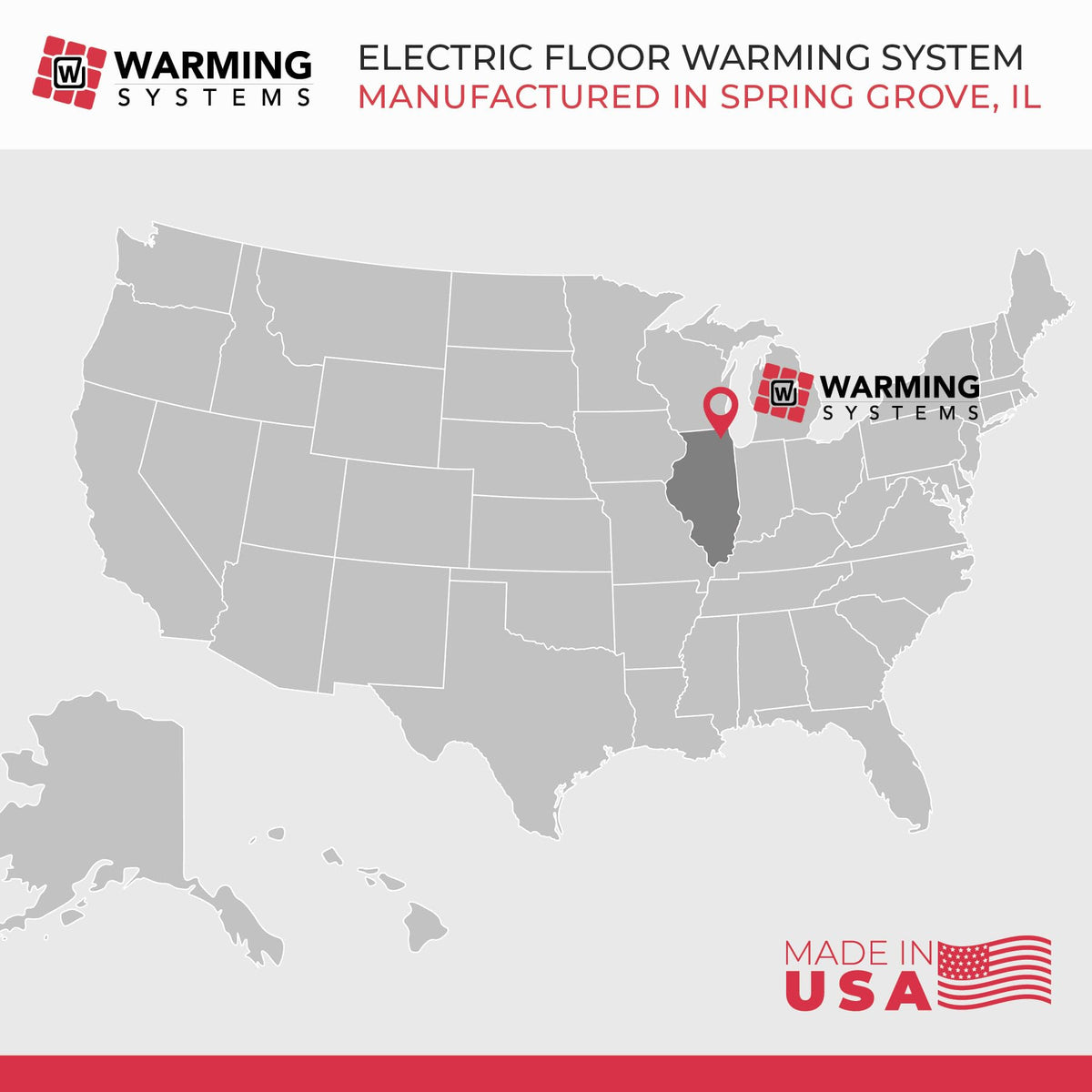 Warming Systems 10 Sqft Electric Radiant Floor Heating Mat – 120V Heated Tile Floor System with Programmable Thermostat (TH115), Floor Sensor, Installation Monitor & 25 Year Warranty, USA Made