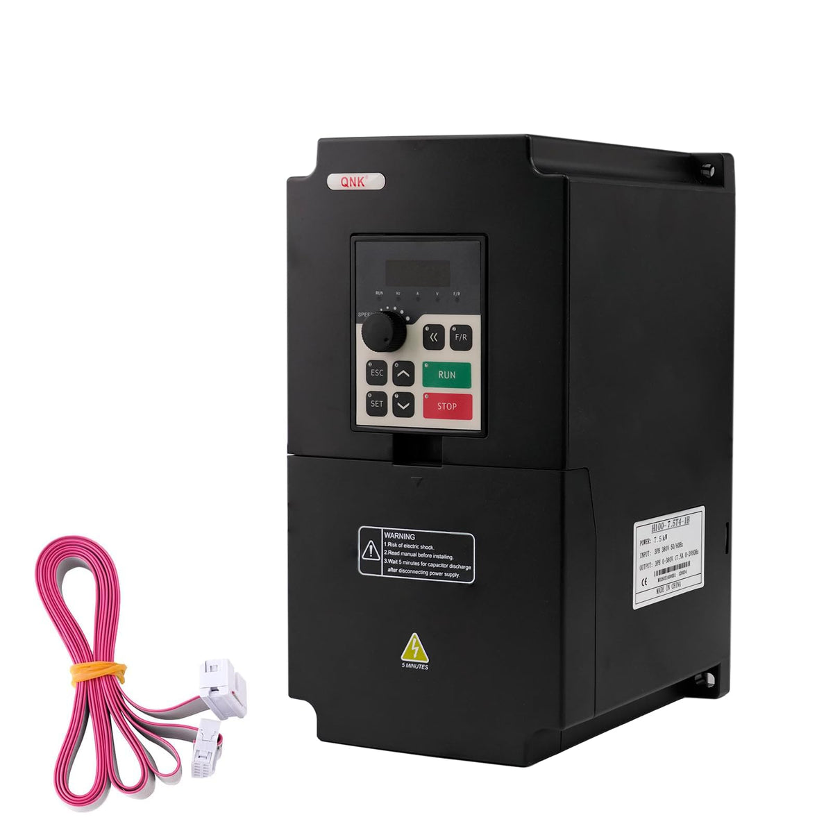 QNK 7.5KW 10HP 380V AC 17.5A VFD Converter Single to 3 Phase Inverter Variable Frequency Drive for CNC Spindle Motor Speed Controller
