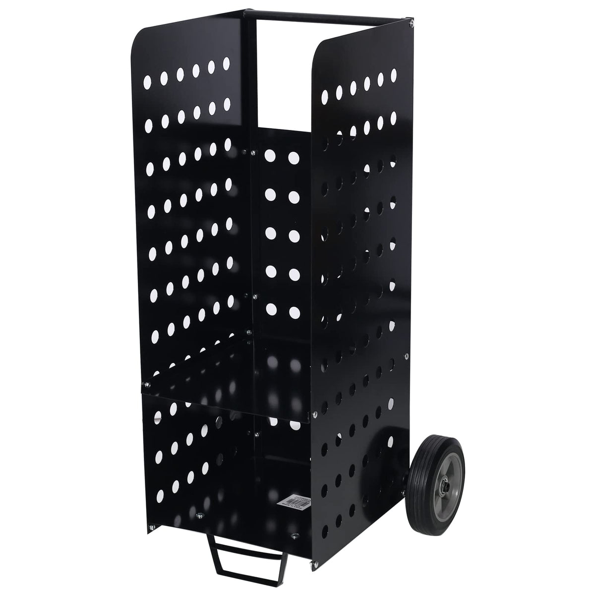Metal Firewood Cart with Rolling Whee,l Heavy Duty 200lbs Load Capacity Outdoor Rolling Cart Dolly Storage Holder, Rolling Wood Hauler for Firewood Indoor Outdoor Wood Rack Storage Mover Black