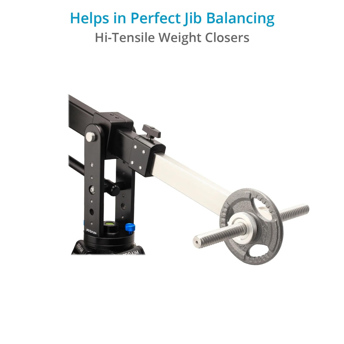 Proaim 7' Wave-2 Jib Crane for Camera, Gimbals & Pan Tilt Heads. for 75mm/100mm Fluid Heads. Payload up to 25kg / 55lb. Telescopic Design. 360° Panning Range (P-WV-2)