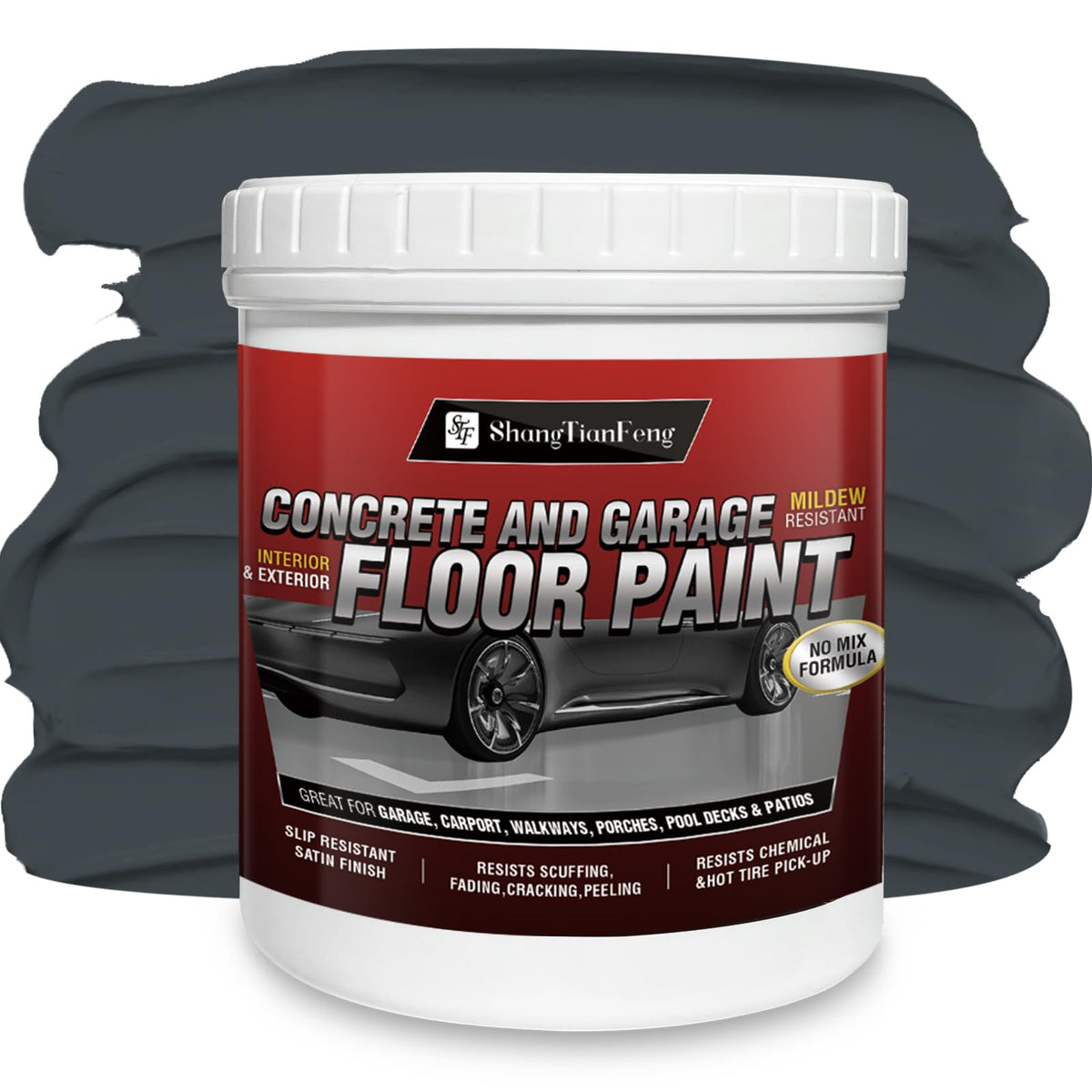 5 Gallon Professional Floor Paint (Slate Gray,800-1000 sq.ft)) - Acrylic Concrete Coating for Garages & Basements | Single Component Formula | Scratch Resistant & Low VOC | Non-toxic |Dirt-proof |Ready-to-Use