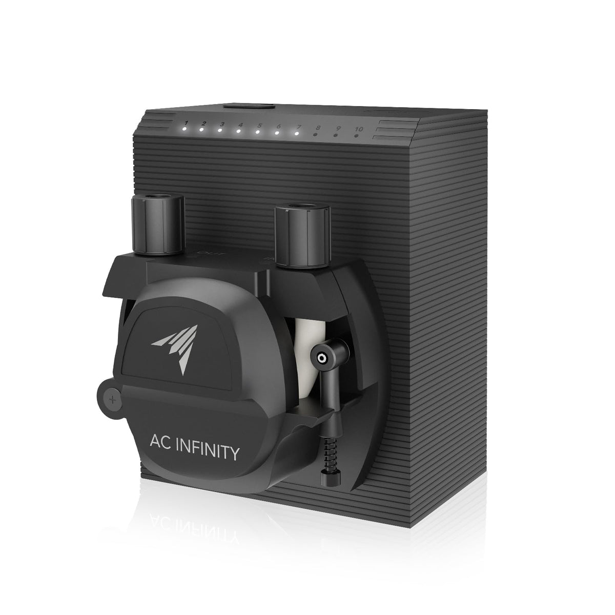 AC Infinity Peristaltic Dosing Pump, 10-Level Control with Adjustable 21 to 210 mL/min High Flow Rate, Roller Pump for Hydroponics, Aquariums, Scientific Labs