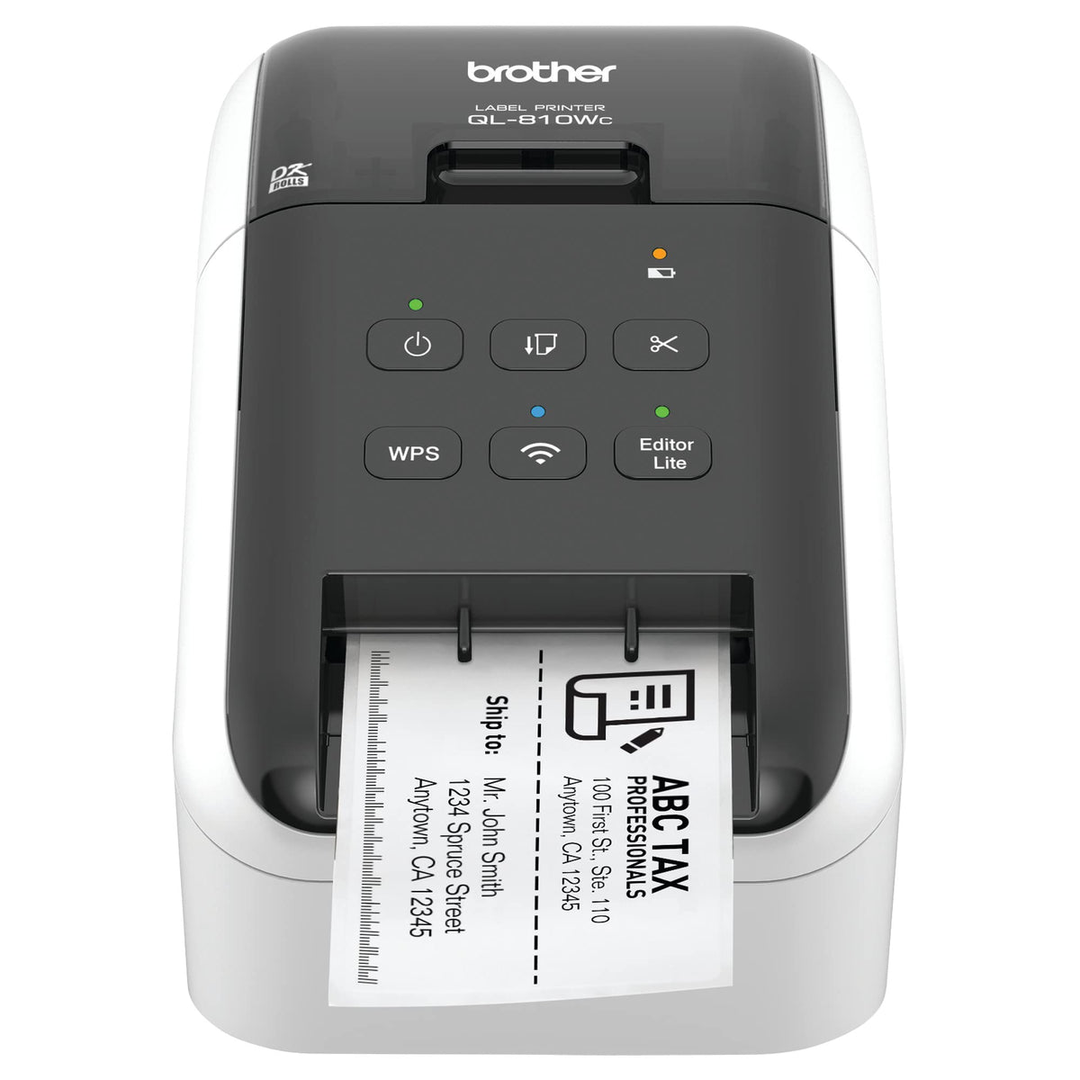 Brother QL-810Wc Professional Printer with USB and WiFi connectivity, Ultra-Fast up to 110 Labels per Minute with Standard Address in Monochrome, Black & Red Printing Available