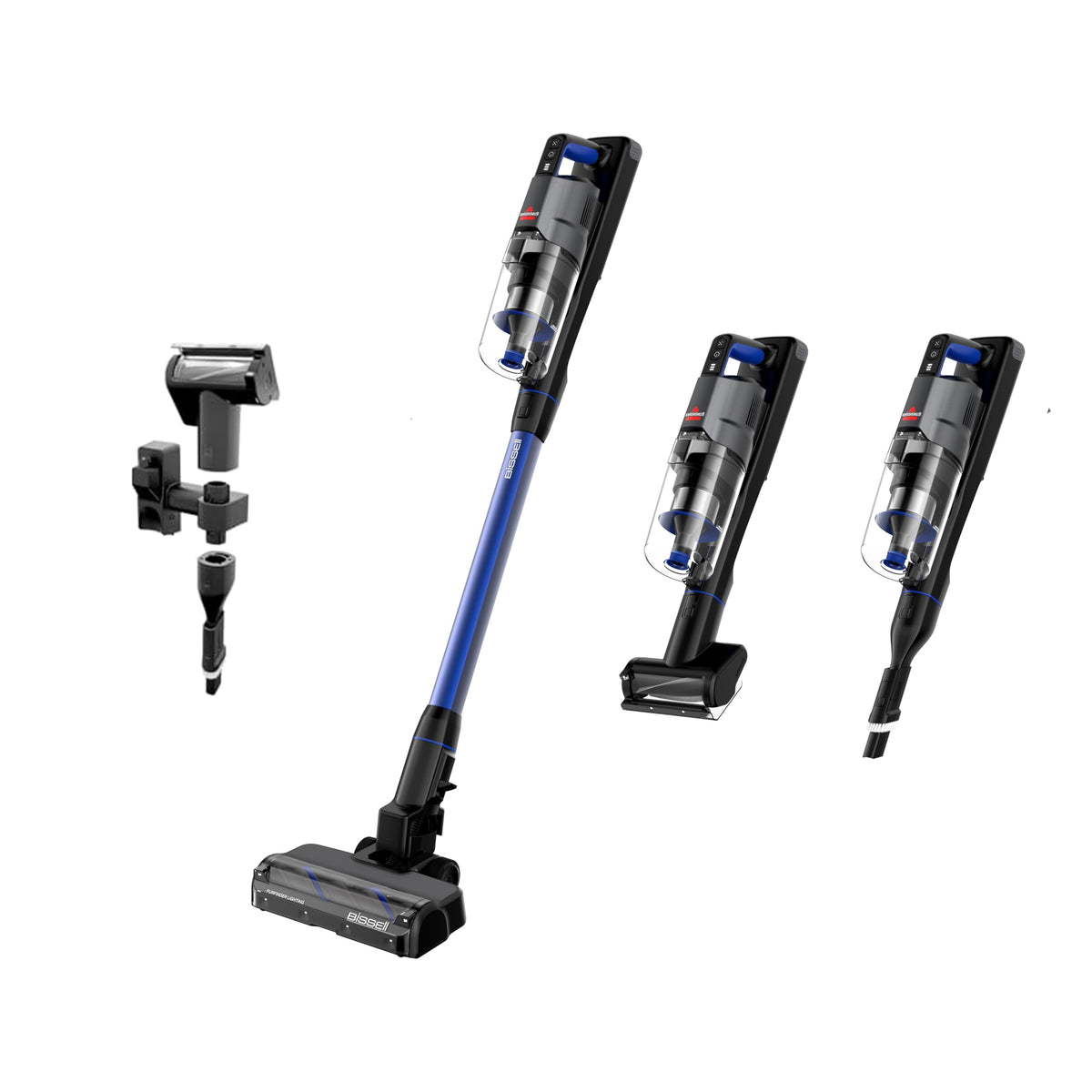 Bissell PowerClean FurFinder 200W Self-Standing Cordless Vacuum w/Tangle Free Brush Roll, Strong Suction, Removeable Battery, Wall Mount, Upholstery Tool & Bright Headlights