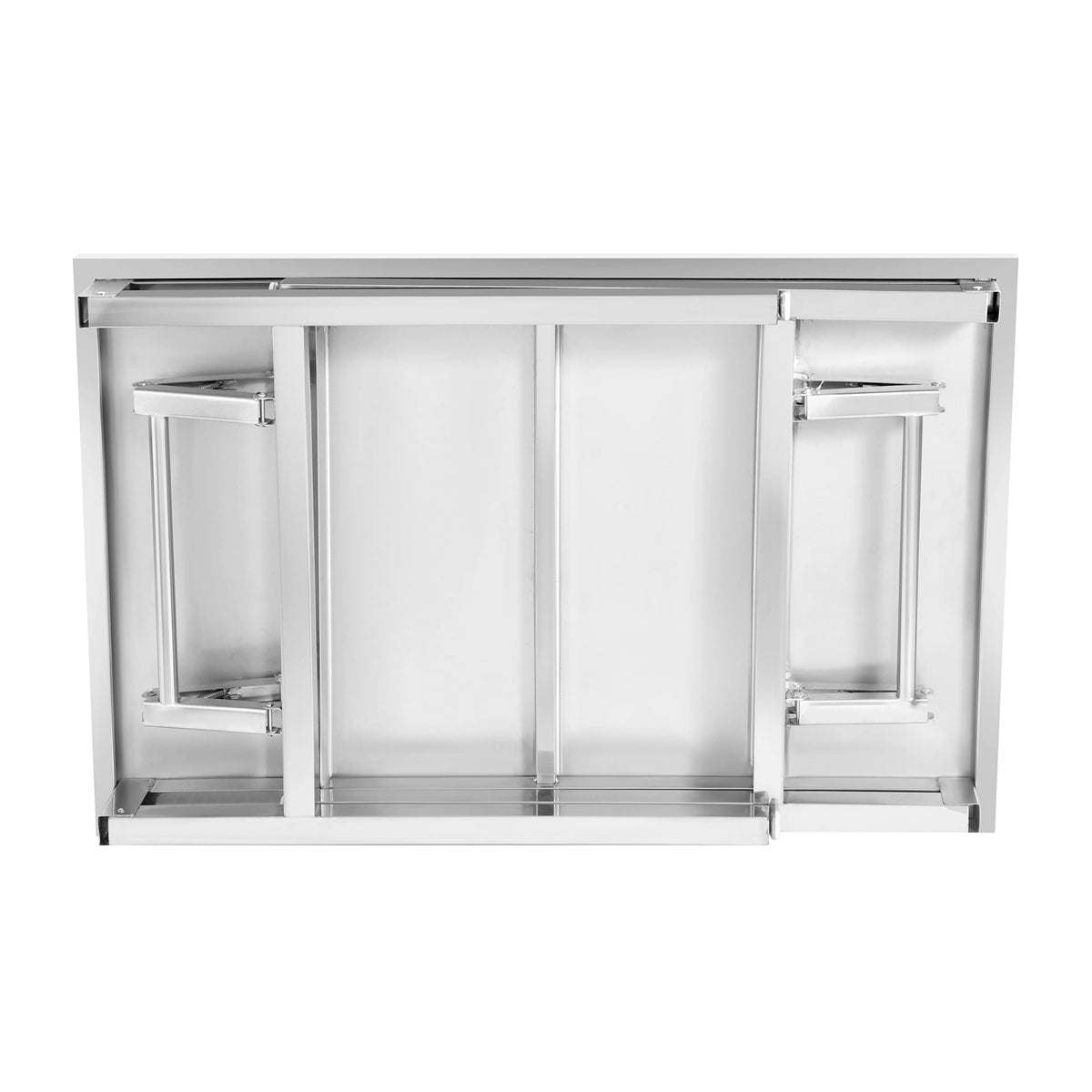 ZONERUI Small Stainless Steel Folding Table, Portable Camp Picnic Party Dining Table No Assembly Sturdy Small Folding Desk Kitchen Prep Table(32" x 16")