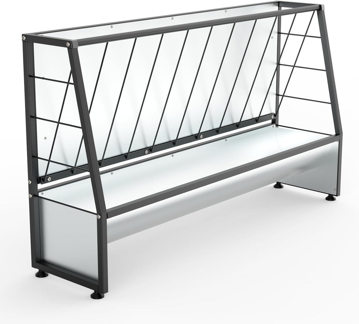BUYYAH 4 Ft Pasture Hay Feeder Black, Livestock Hay Feeder, Outdoor Hay Feeder for Sheep, Goats, Pony and Miniature Horses