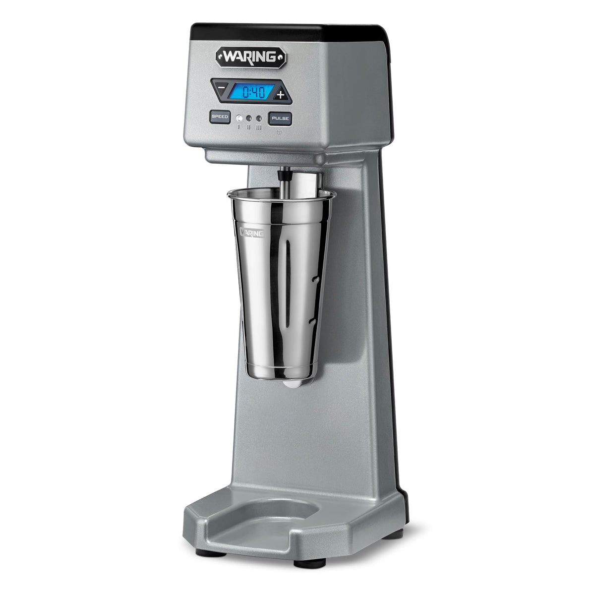Waring Commercial Heavy-Duty Single Spindle Drink Mixer, 1 Horsepower Motor with Digital Timer, Milkshake Maker Machine for Ice Cream Shops, WDM120TX