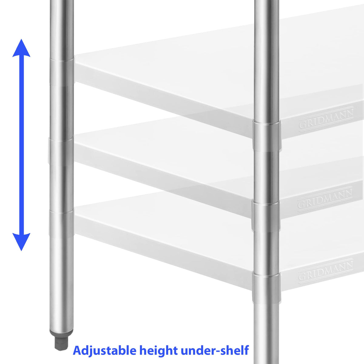 GRIDMANN Stainless Steel Work Table 72 x 30 Inches, NSF Commercial Kitchen Prep Table with Under Shelf for Restaurant and Home