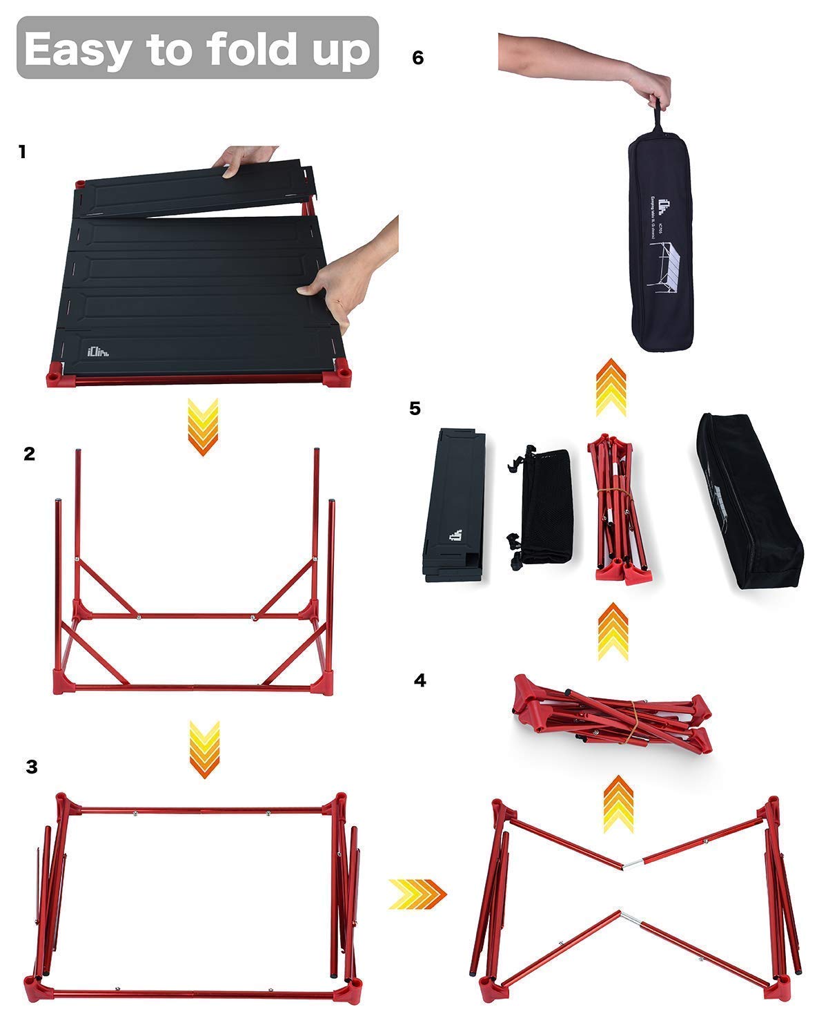 iClimb 2 Extendable Folding Table and 1 Pack Connecting Plates and 2 Lantern Hanger Bundle, Ultralight Compact for Many Person Camping Backpacking Beach Concert BBQ Party