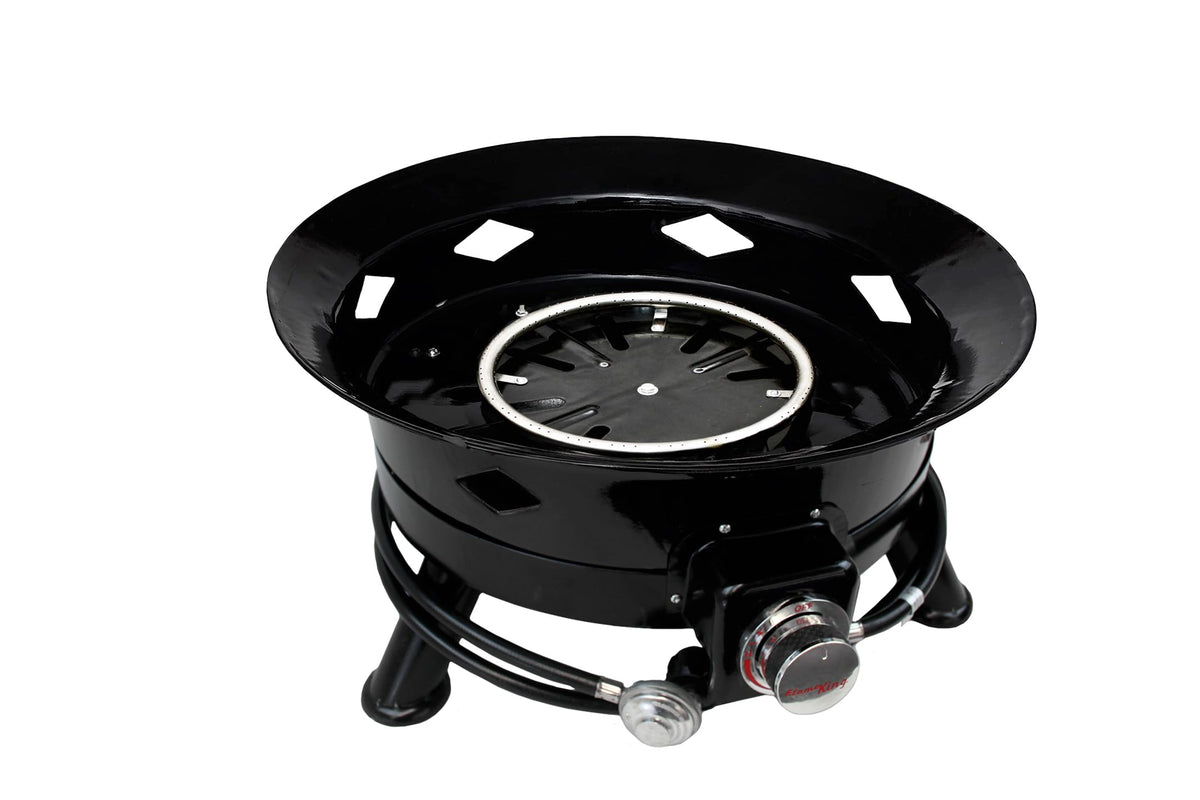Flame King Smokeless Propane Fire Pit, 24-inch Portable Firebowl, 58K BTU with Self Igniter, Cover, & Carry Straps for RV, Camping, & Outdoor Living