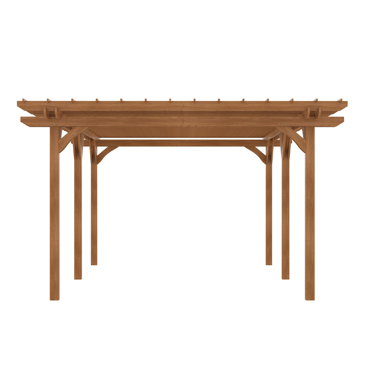 Outsunny 12' x 20' Outdoor Pergola, Wood Gazebo Grape Trellis with Stable Structure for Climbing Plant Support, Garden, Patio, Backyard, Deck, Brown