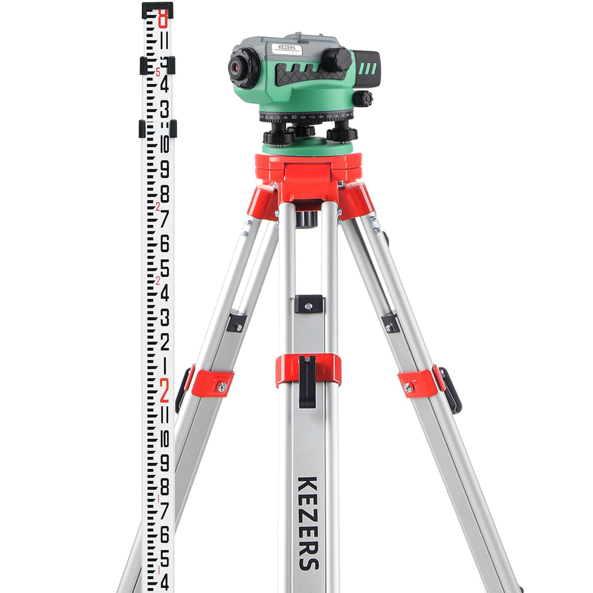 KEZERS 36X Automatic Optical Level Kit with Tripod, High Precision Auto Level, Self-Leveling Tool for Builders, Transit Level Kit with Aluminum Survey Tripod,16FT Grade Rod, Carrying Case