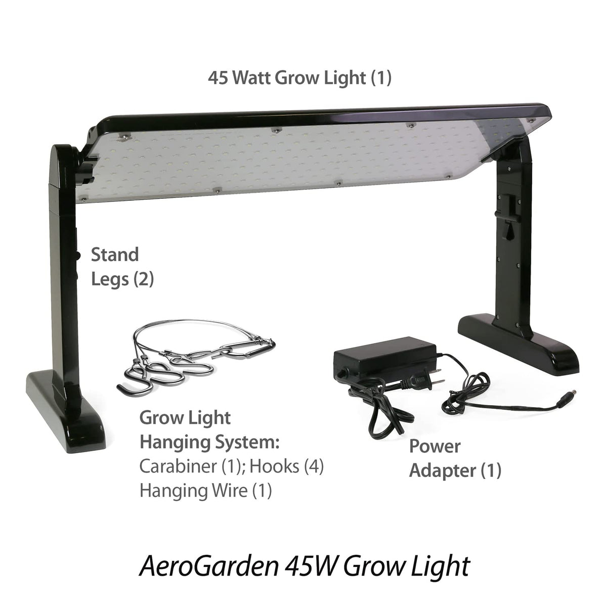 AeroGarden 45W LED Grow Light Panel - Grow Light for Plants, Includes Stand and Hanging Kit