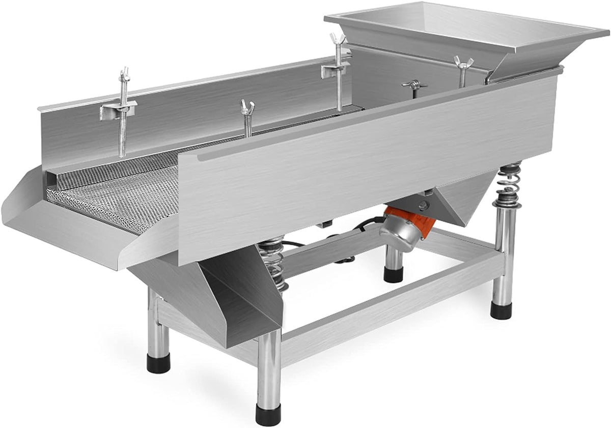 Automatic Commercial Vibrating Screens for Filtering Sand Soil, Straight Vibrating Sieve with 3mm Mesh Screen, Stainless Steel Electric Shaker for Chemical Industries Sand Soil (Electric Shaker)