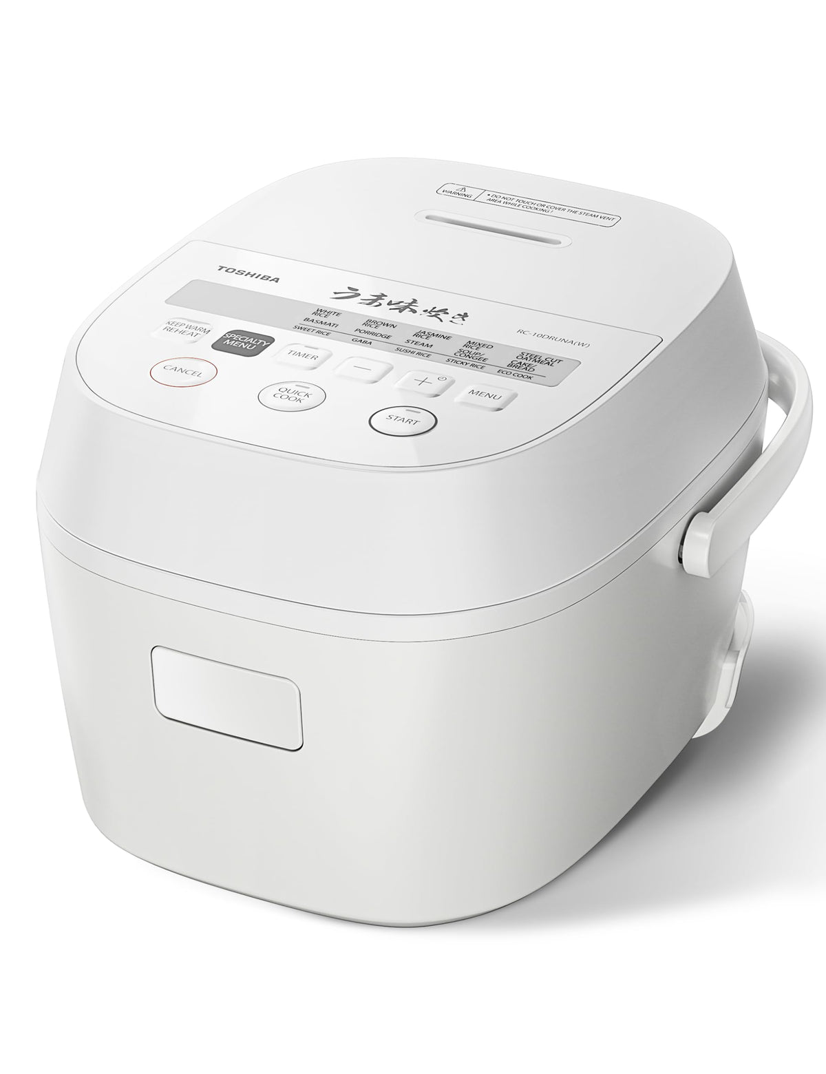 TOSHIBA OriginTaste Rice Cooker 5.5-Cup Uncooked, Fuzzy Logic, 15-in-1 Functions, Digital Display, Delay Timer, Keep Warm, Nonstick Inner Pot, White