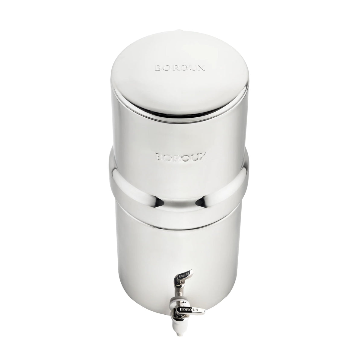 Boroux Compact Gravity-Fed Countertop Stainless Steel Water Filter System | 1.8 Gallons with 2 Authentic Black Foundation Filters
