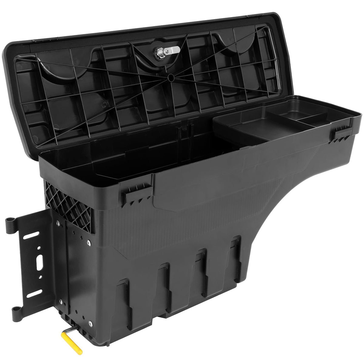SCITOO Left Driver Side Truck Bed Tool Box for Ford F-150 97-14,Multi-Compartment Dividers Organized Storage,Heavy Duty & No-Drill Installation