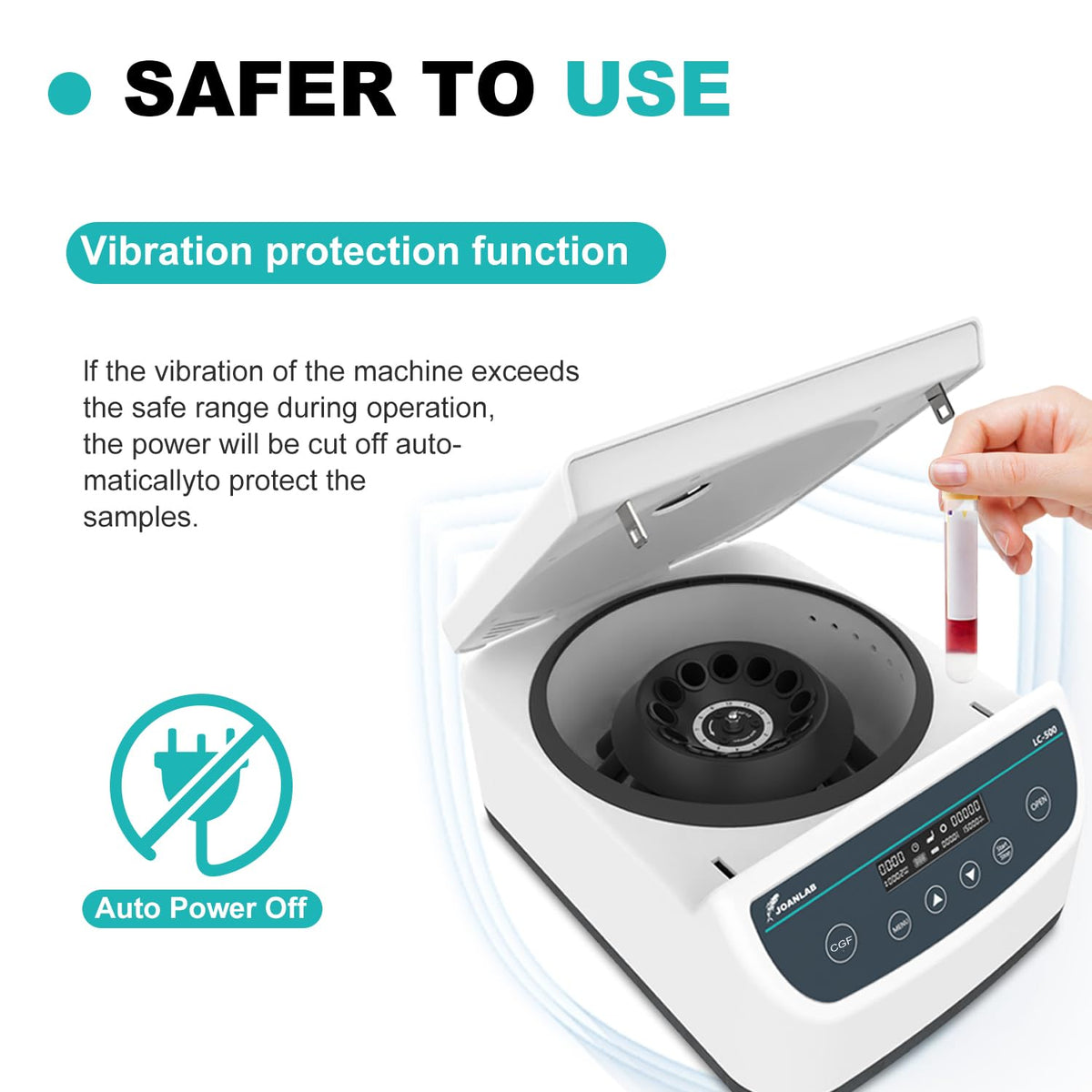 JOANLAB Digital Lab Centrifuge Machine Built-in Four Auto Programs (CGF*PRP*APRF*IPRF) 5ml/10ml /15ml x 12 Low Speed 500-4000rpm,2075xg