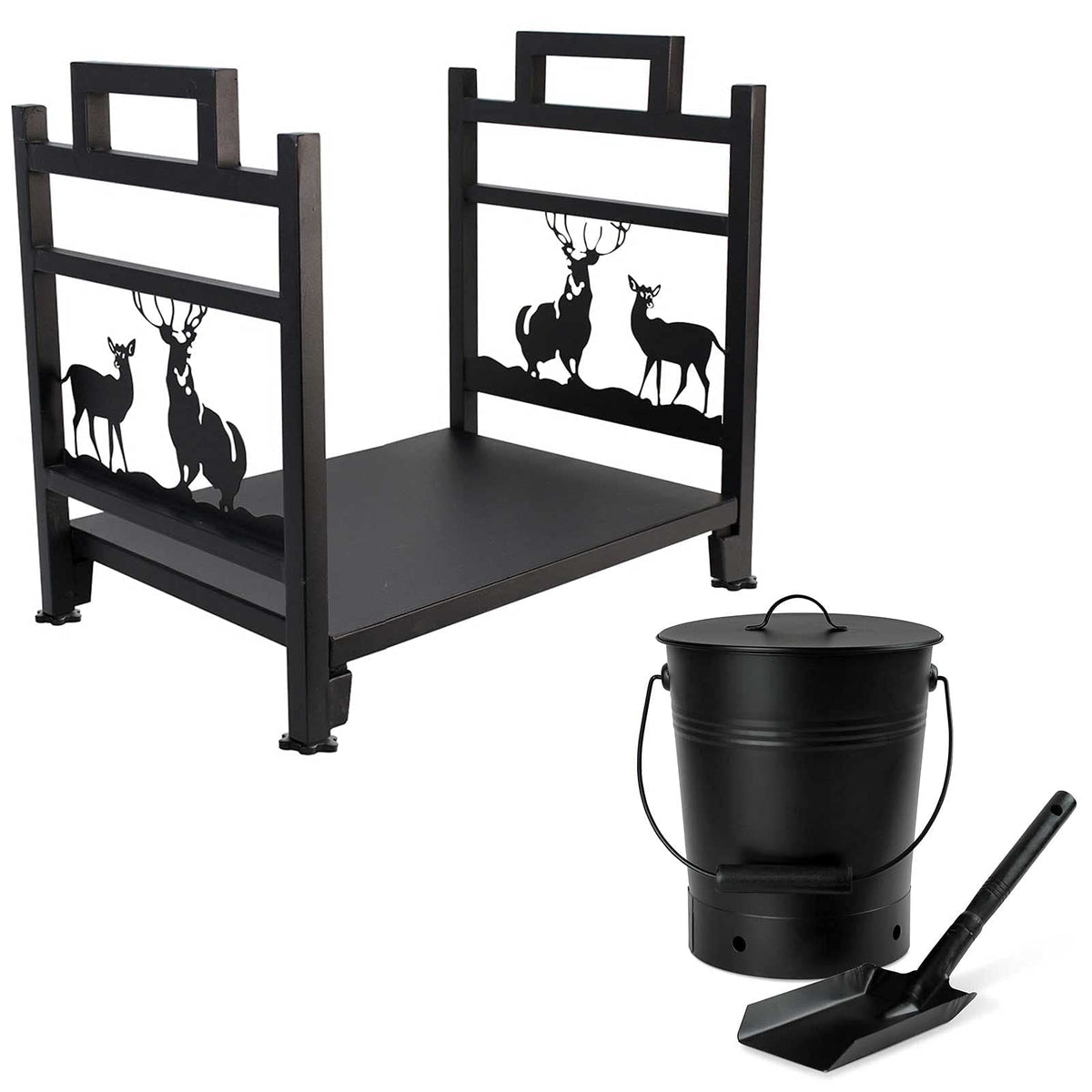 INNO STAGE Firewood Log Rack and Ash Bucket with Lid