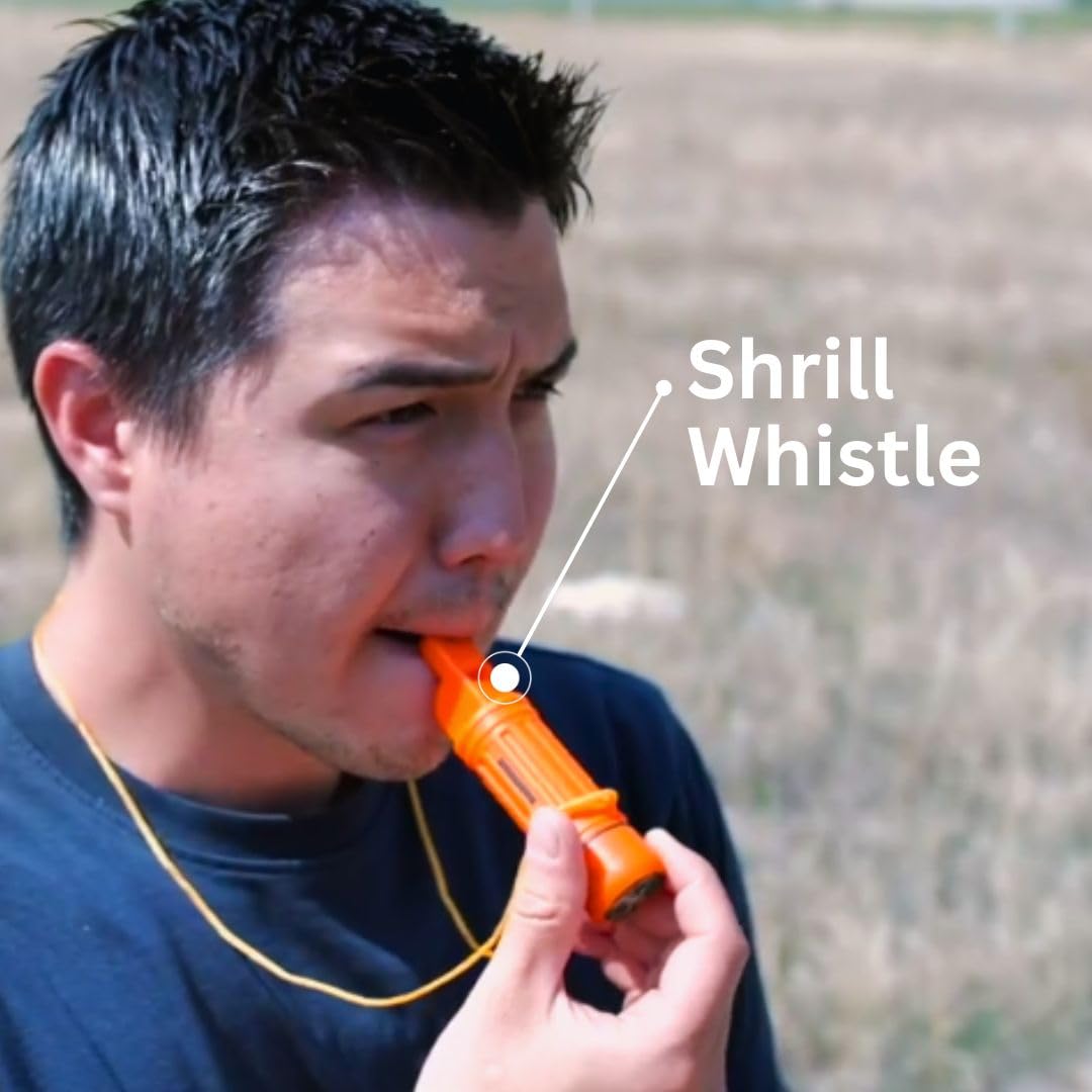 Emergency Zone 5 in 1 Survival Whistle. Compass, Whistle, Water-Resistant Container, Signal Mirror, Ferro Rod. 300 Pack