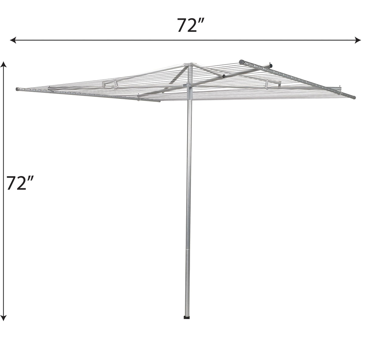 Household Essentials 17130-1 Rotary Outdoor Umbrella Drying Rack | Aluminum | 30-Lines with 210 ft. Clothesline,Silver