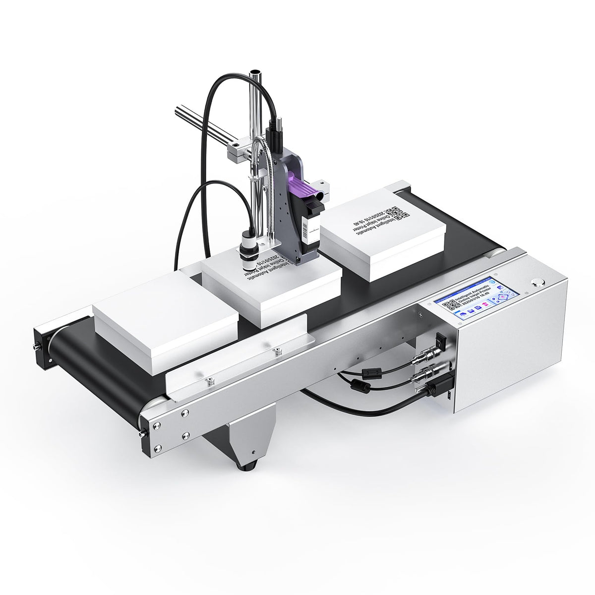 WELCZEK JS350 Automatic Inkjet Coding Machine with Mini Conveyor Belt | 2-12.7mm Industrial Online Inkjet Printer for Expiry Dates, Batch Numbers, Barcodes, QR Codes, Logos & Labels etc.