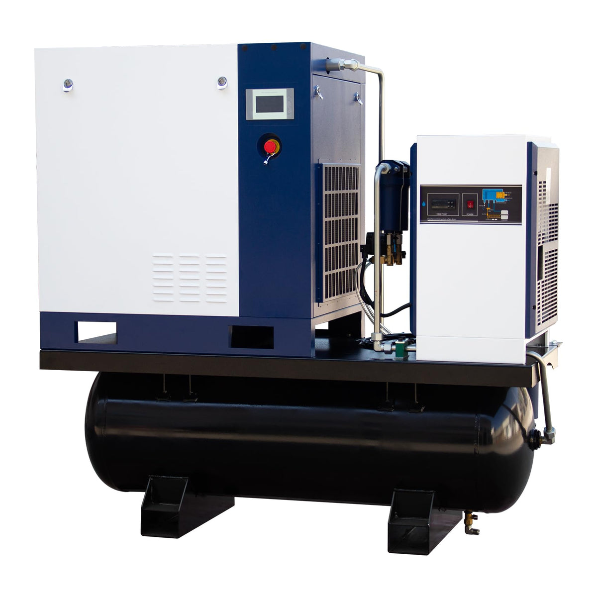 DAVV 20HP/15KW VSD Permanent Magnet Rotary Screw Air Compressor for Laser Cutting – 230PSI / 42CFM, 80Gal ASME Tank, Refrigerated Air Dryer & Filters, 460V 3-Phase 60Hz