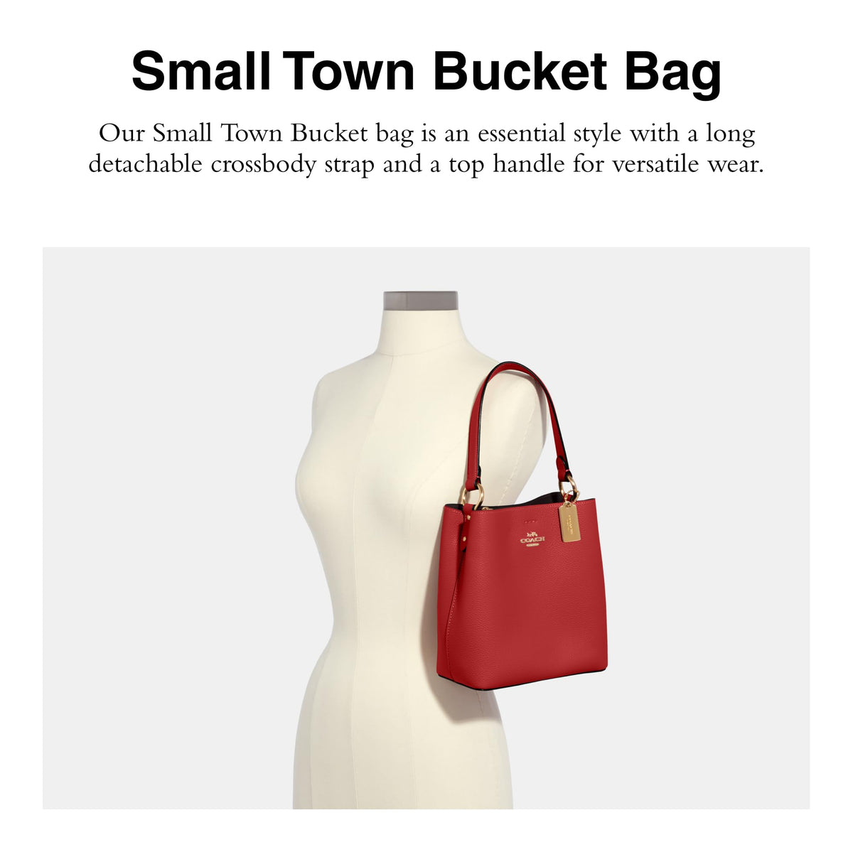 COACH Small Town Bucket, Red Oxblood