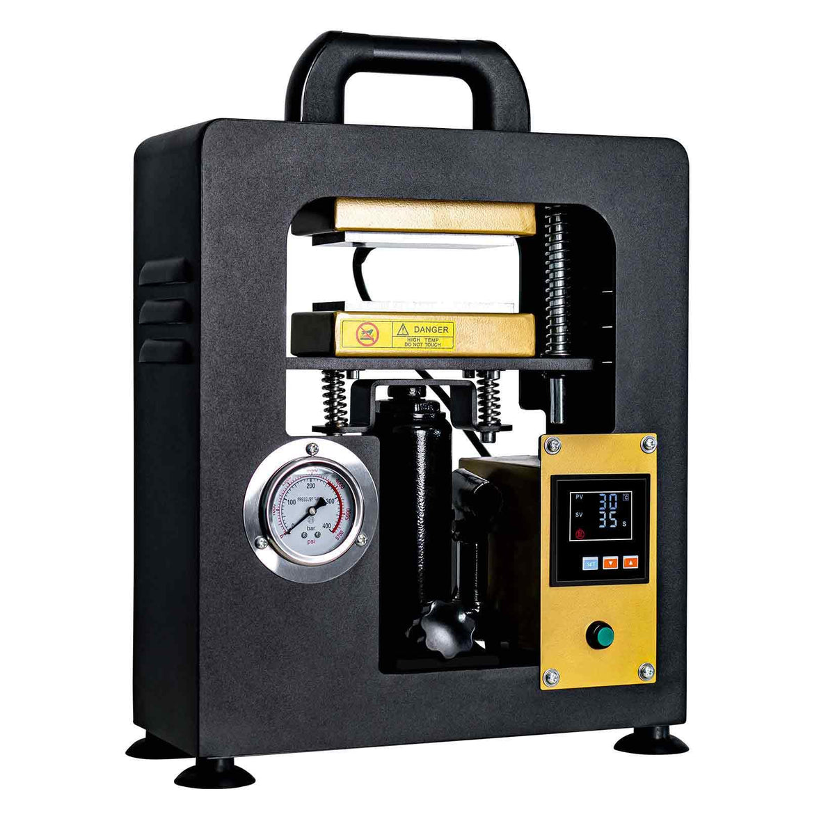 Hydraulic Heat Press Machine, 5 Tons Pressure 600W Machine with 3 x 5 inch Dual Heating Plates, Digital Timer and Temperature Control
