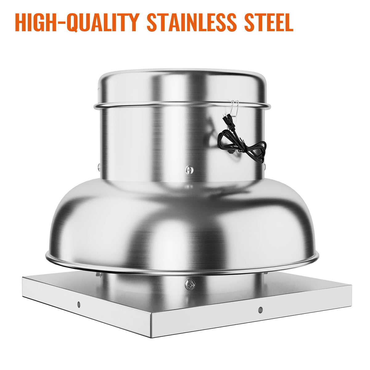 SierraSquad 2400 CFM Upblast Roof Exhaust Fan, Direct Drive Commercial Ventilation Fan with 25" Base for Restaurant, Warehouse, and Industrial Use