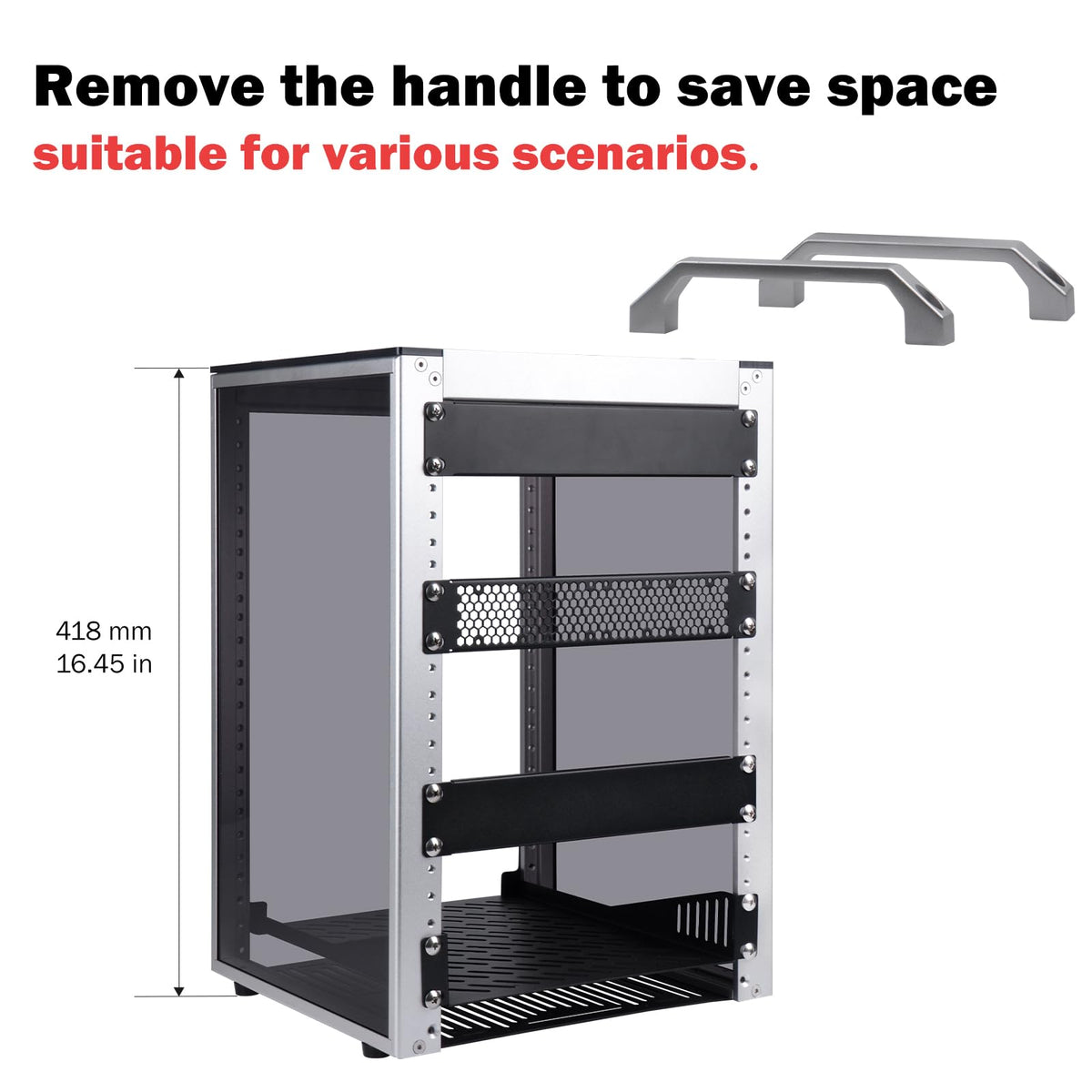 GeeekPi 8U Server Rack Cabinet, DeskPi RackMate T1 Plus,10 inch Network Rack for Servers, Network, A/V Equipment, 10.23inch/260mm Depth (Silver)