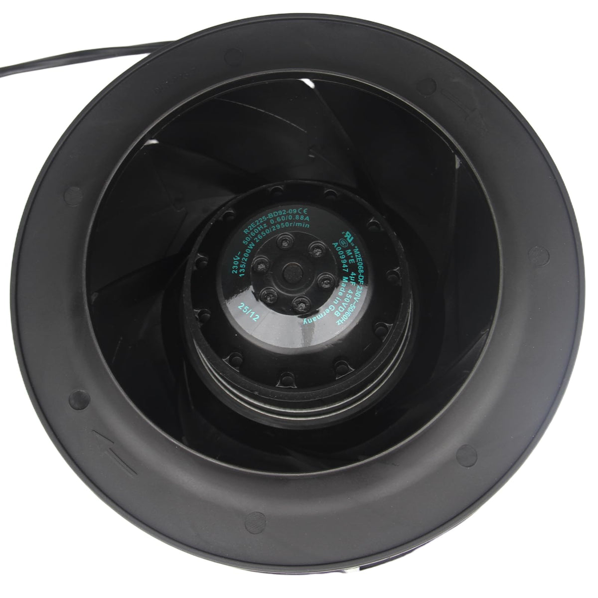 R2E225-BD92-09 Centrifugal Blower Inverter Cooling Fan 230VAC 0.6/0.88A 135/200W