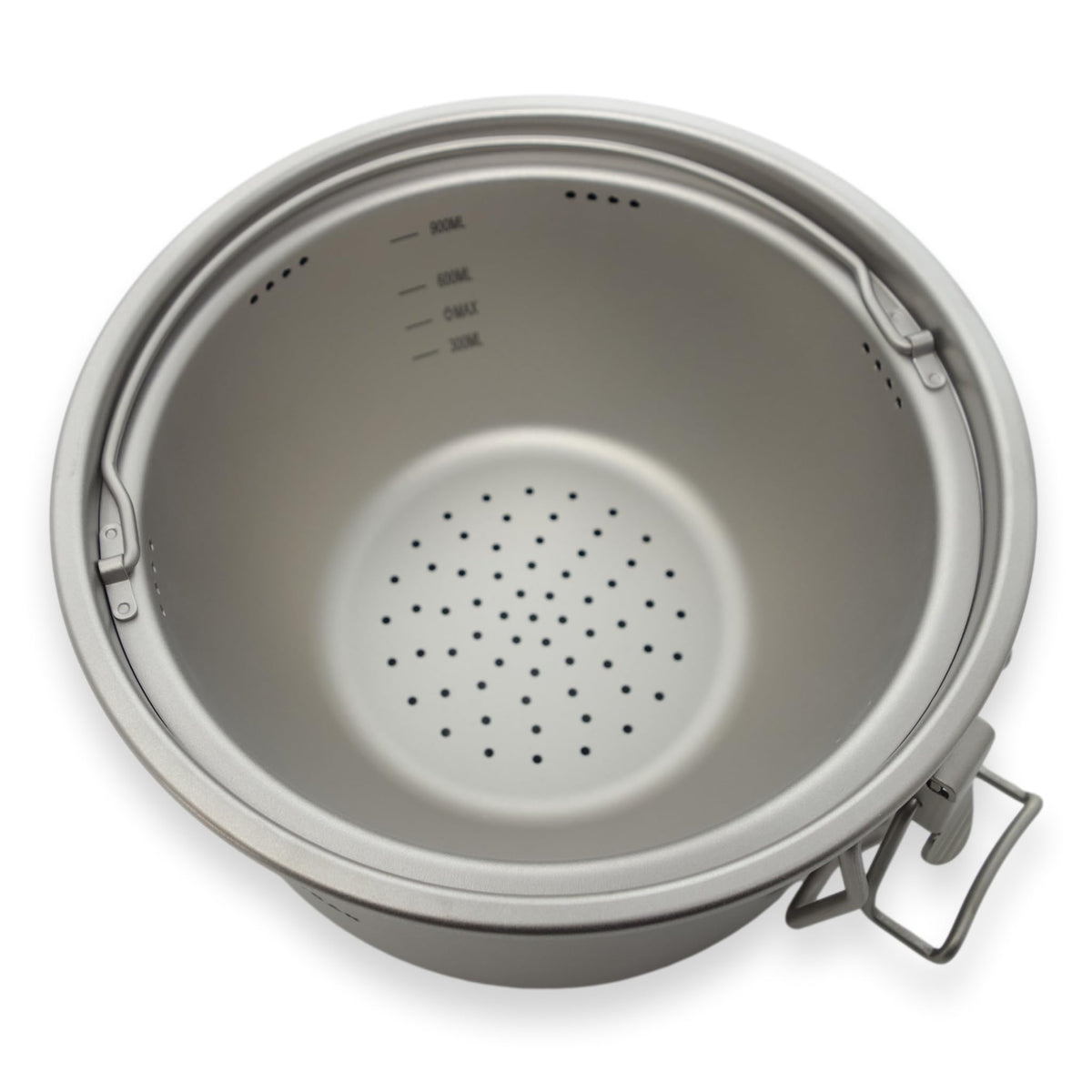 Valtcan 2000ml Titanium Rice Cooker Pot with Locking Lid 67 fl oz, Grade 1 No Coating PFAS-Free, Inner Pot with Measurement Marks, Ultralight 589g Camping Cookware for Backpacking Home Kitchen